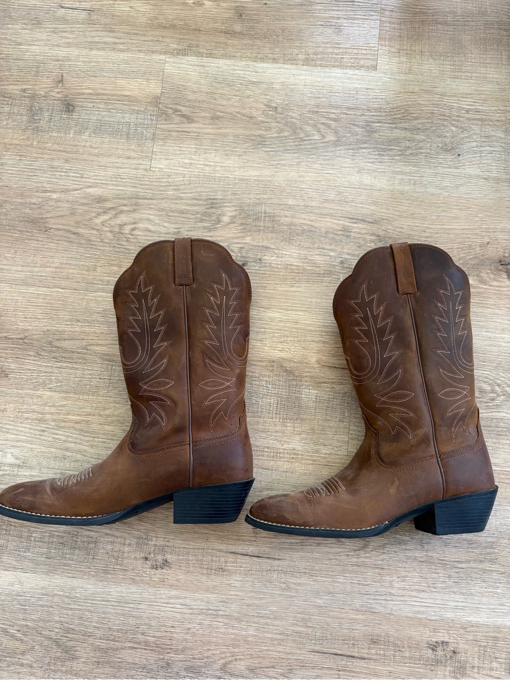 Ariat Brown Leather Western Pull-On Boots